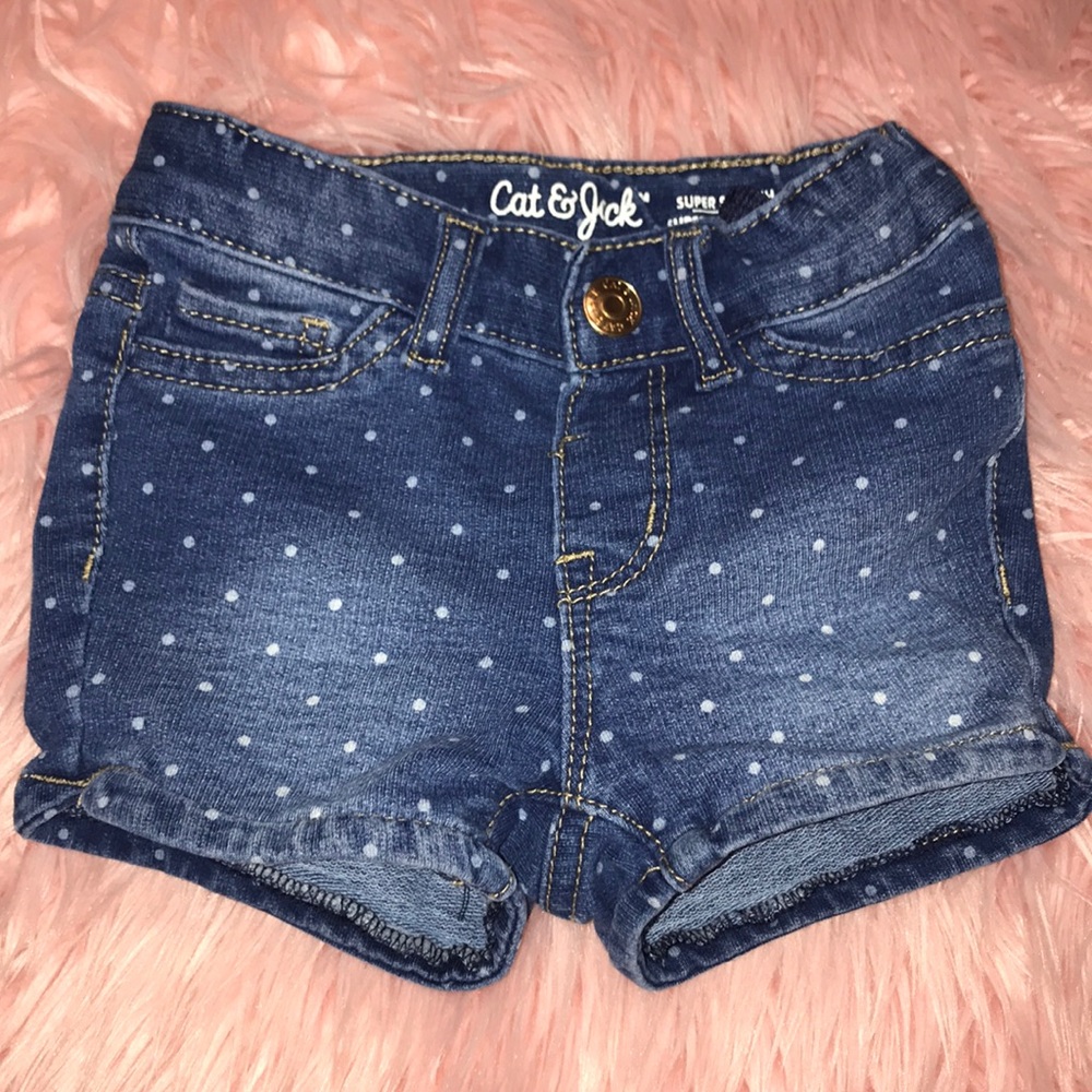 Cat & Jack Jean Polka Dot Adjustable Shorts